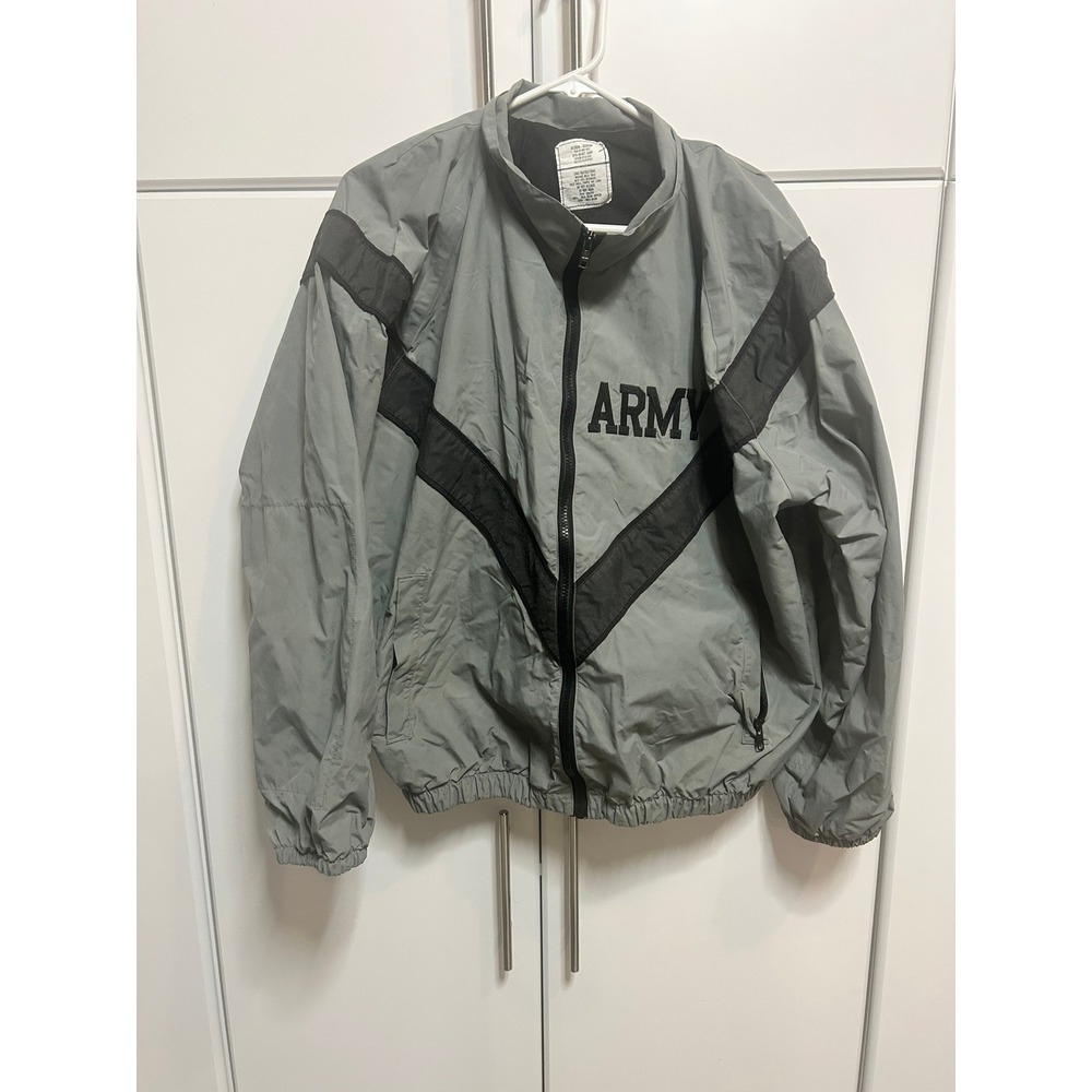 US Army IPFU PT Jacket Grey Black Chevron Military Issue Medium Regular